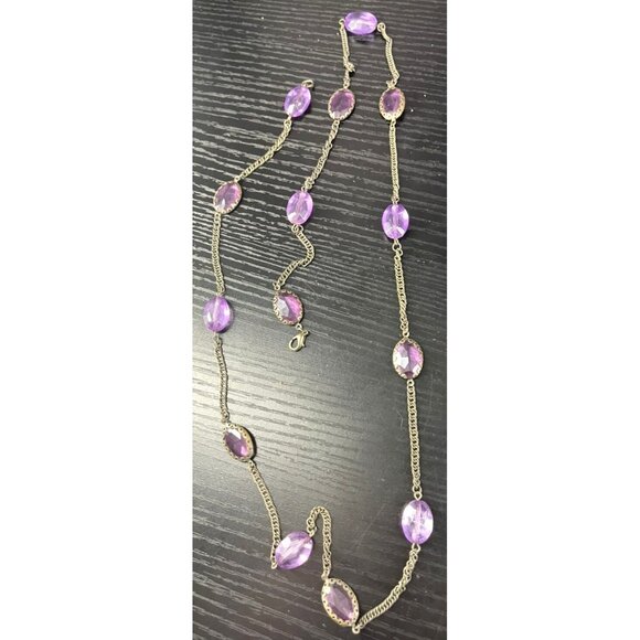 Charm Bracelets & Purple Gemstone Necklace Jewelry Set - Picture 4 of 7